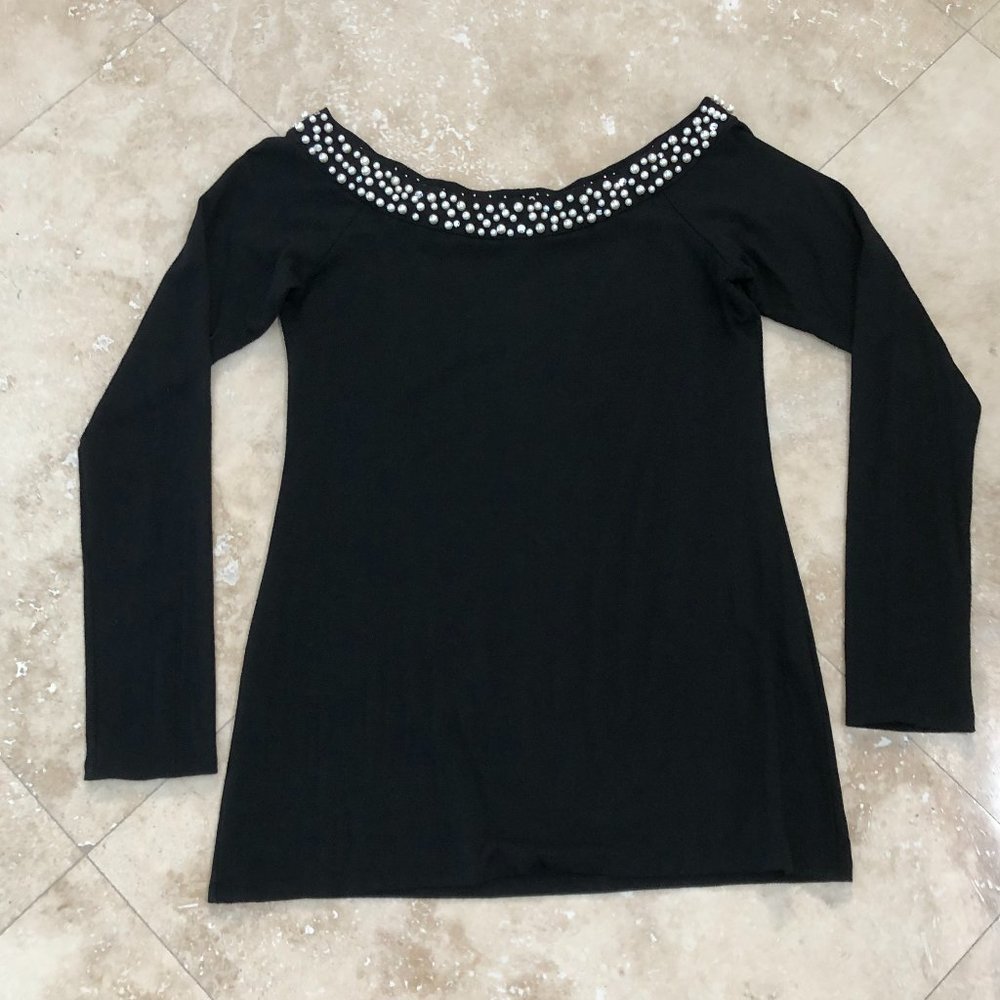 Fabulous Bejeweled Top w/ Pearls and Rhinestones
